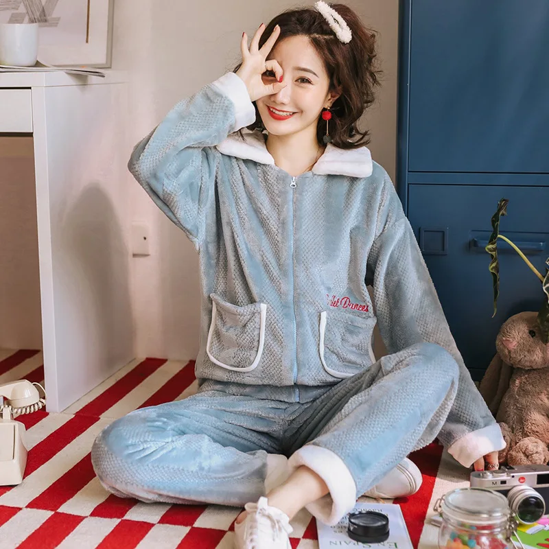 Фото Женский зимний фланелевый пижамный комплект JULY'S SONG из 2 предметов теплая