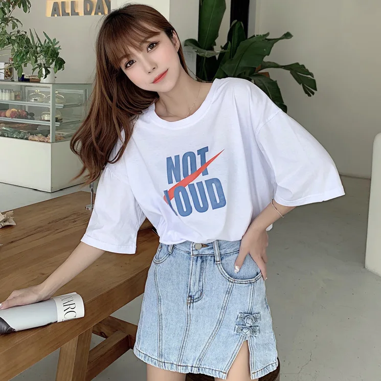 Summer Ins Pure Cotton Fashion Hot Style Ins Letter Printed Short-sleeved T-shirt Female Youth Casual All-match T-shirt
Summer Ins Pure Cotton Fashion Hot Style Ins Letter Printed Short-sleeved T-shirt Female Youth Casual All-match T-shirt