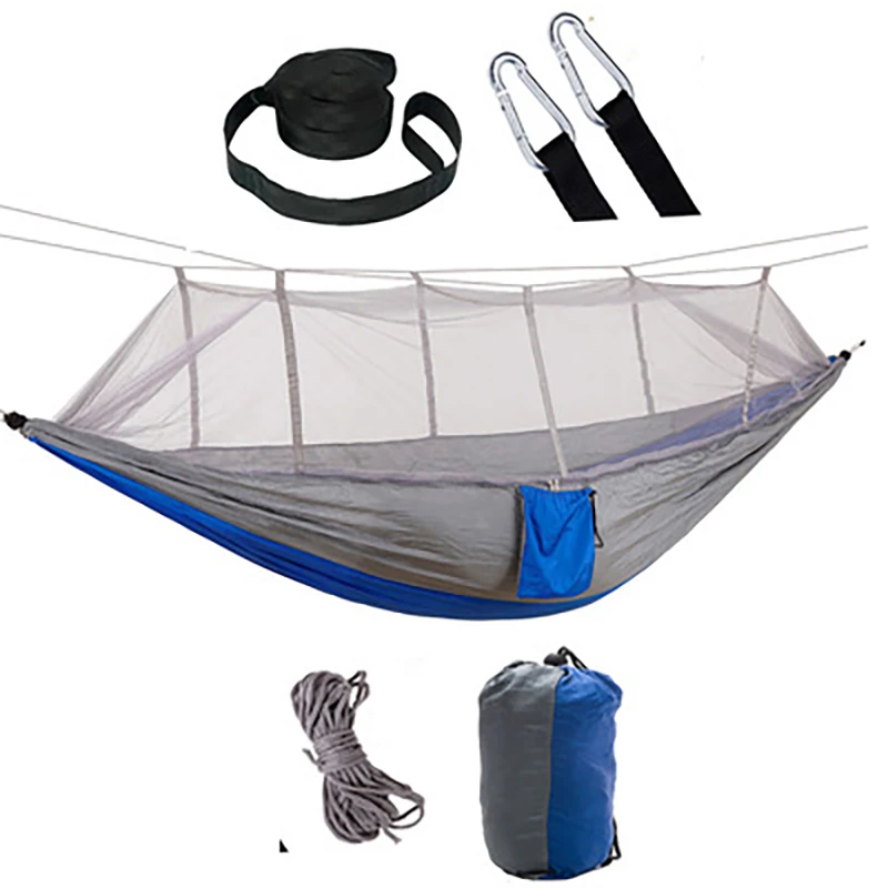 Camping Hammock with Mosquito Net Pop-Up Light Portable Outdoor Parachute Hammocks for Swing Sleeping Hammock Camping Supplies 1
Camping Hammock with Mosquito Net Pop-Up Light Portable Outdoor Parachute Hammocks for Swing Sleeping Hammock Camping Supplies 1