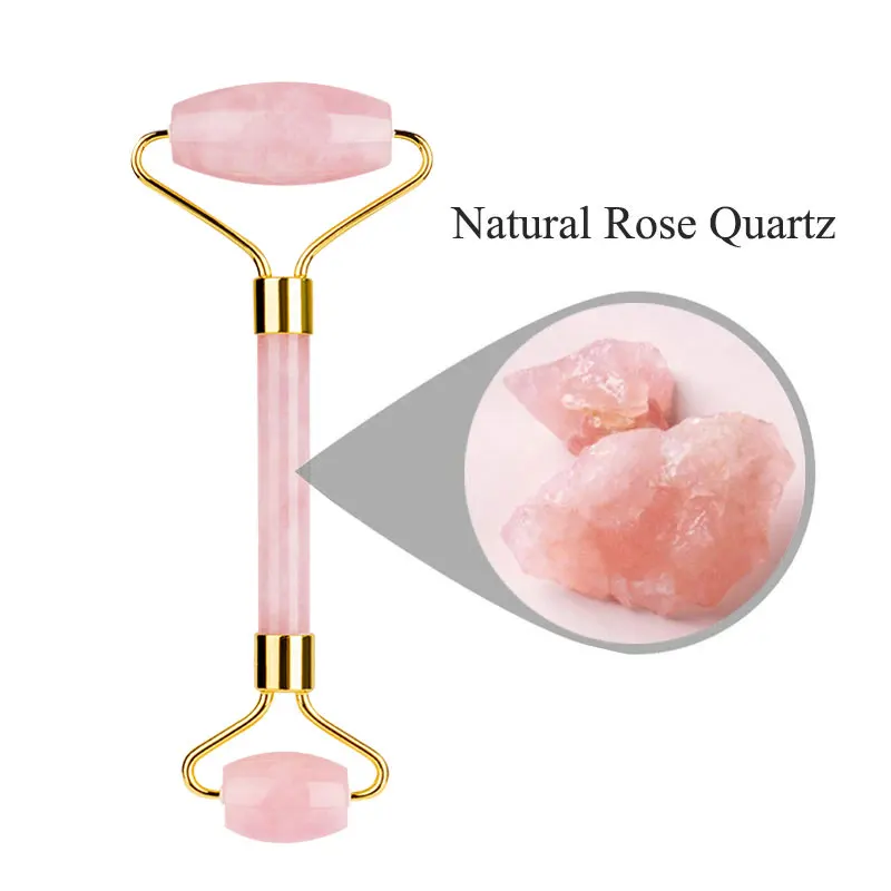 Роликовый массажер для лица с розовым кварцем и нефритом скребок гуаши набор из