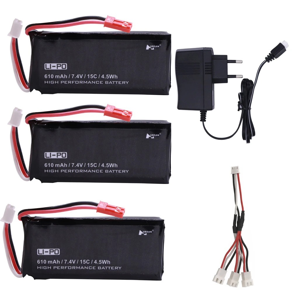 Lipo аккумулятор с кабелем зарядного устройства для Hubsan X4 H502S H502E 7 4 V 15C 4.5WH батарея JST
