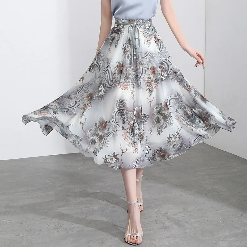 Summer Women Floral Printed Large Swing Skirt High Waist Sexy Mature Mid Length Sweet Fairy Slim Chiffon Skirts
Summer Women Floral Printed Large Swing Skirt High Waist Sexy Mature Mid Length Sweet Fairy Slim Chiffon Skirts