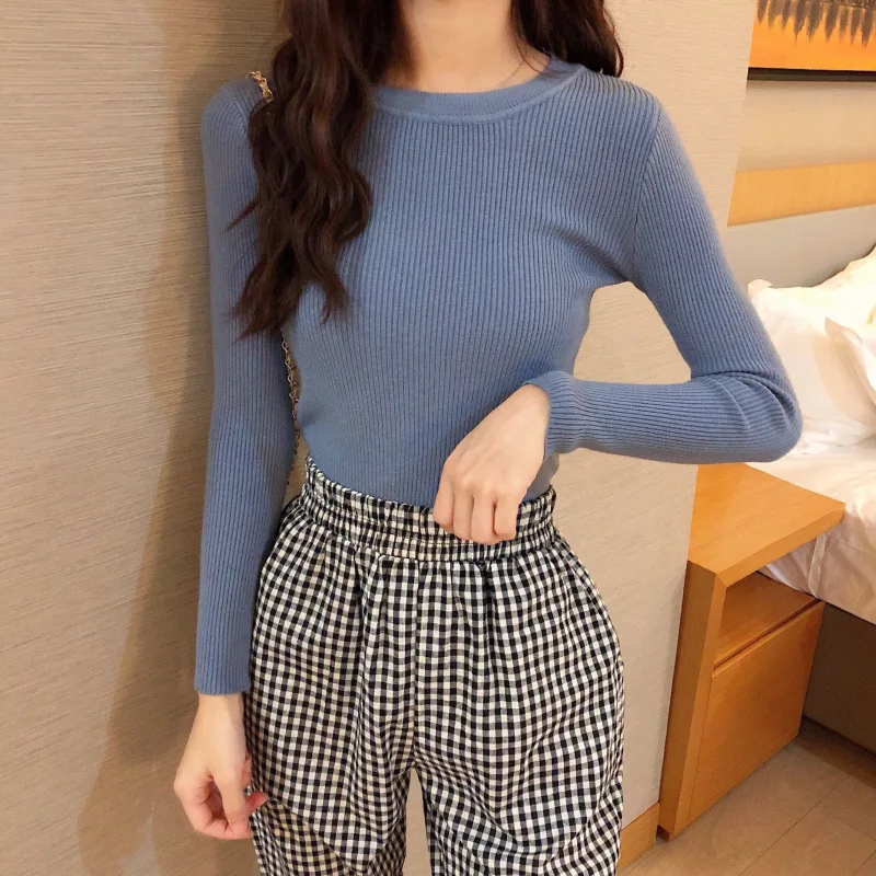 2021 Ladies Solid Color Slim Round Neck Knit Top Long Sleeve Base T-shirt gray
2021 Ladies Solid Color Slim Round Neck Knit Top Long Sleeve Base T-shirt gray