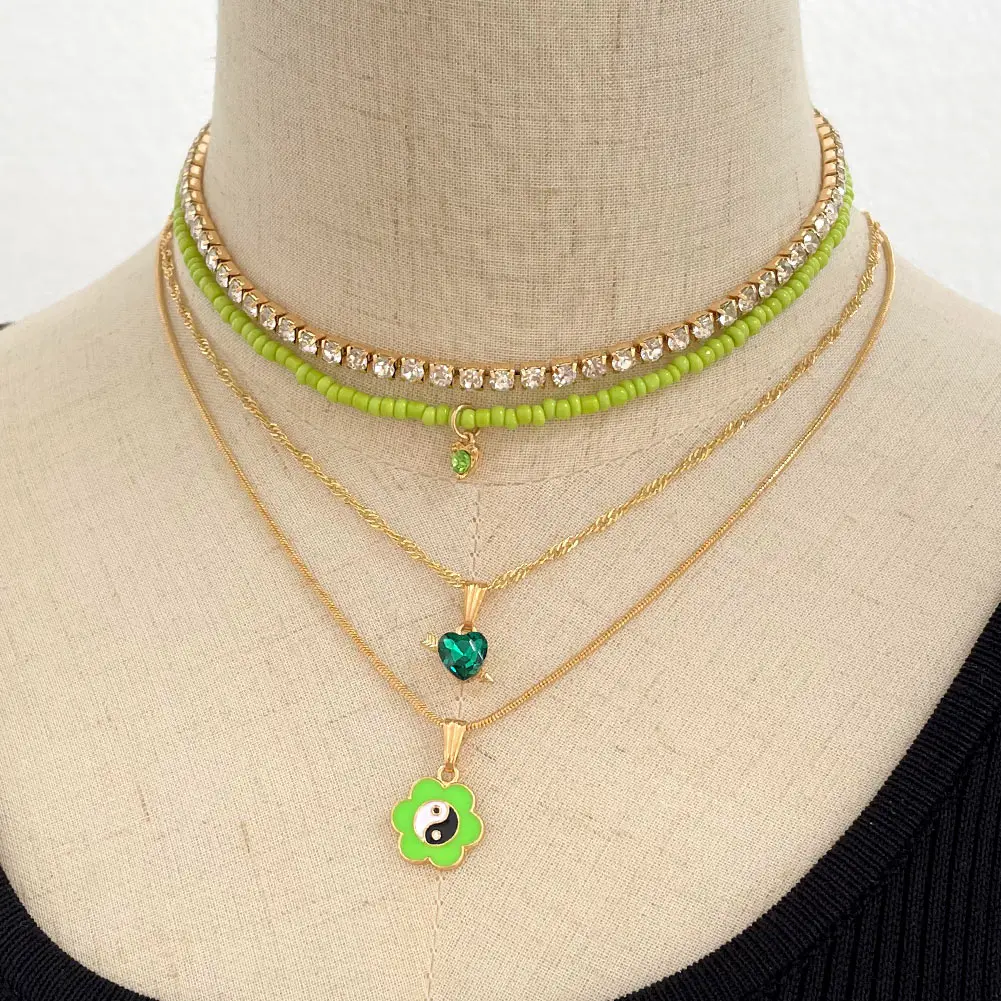Cute Yin Yang Flowers Pendant Necklace For Women Multilayer Crystal Heart Beads Chain Choker Necklace 2021 Fashion Jewelry Gift
Cute Yin Yang Flowers Pendant Necklace For Women Multilayer Crystal Heart Beads Chain Choker Necklace 2021 Fashion Jewelry Gift
