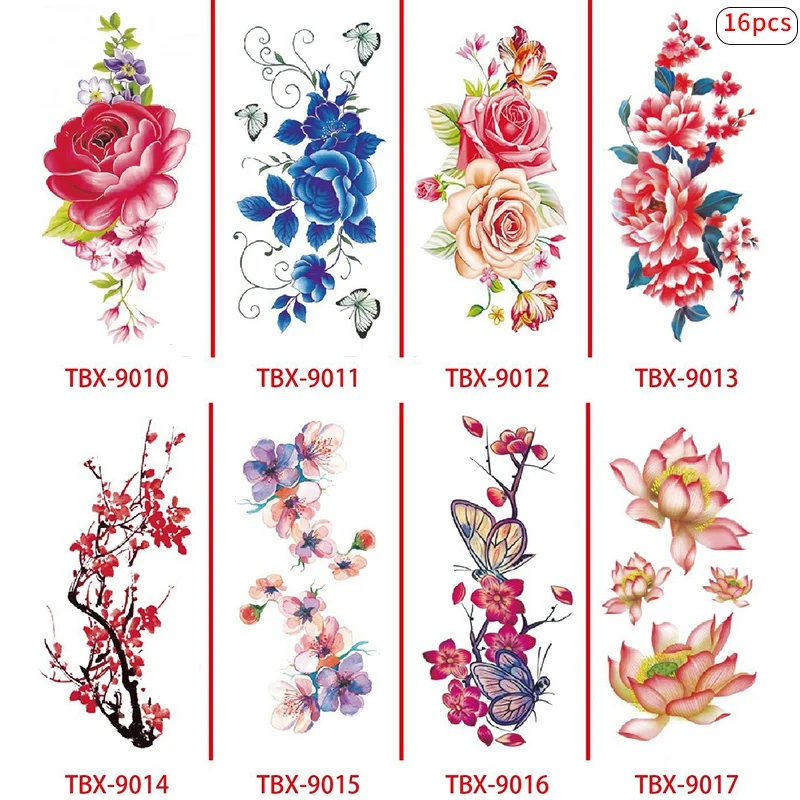 16Pcs/Set Flowers Tattoo Stickers Tattoo Fake Waterproof Temporary Tattoos Disposable Body Art Tattoo 
16Pcs/Set Flowers Tattoo Stickers Tattoo Fake Waterproof Temporary Tattoos Disposable Body Art Tattoo