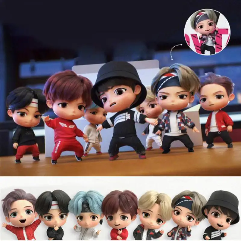 7 шт./компл. группы Bangtan Boys Rm Jin Suga Jhope Jimin V Jungkook, модель куклы, игрушка, фигурка героя, милый армейский подарок для детей
7 шт./компл. группы Bangtan Boys Rm Jin Suga Jhope Jimin V Jungkook, модель куклы, игрушка, фигурка героя, милый армейский подарок для детей