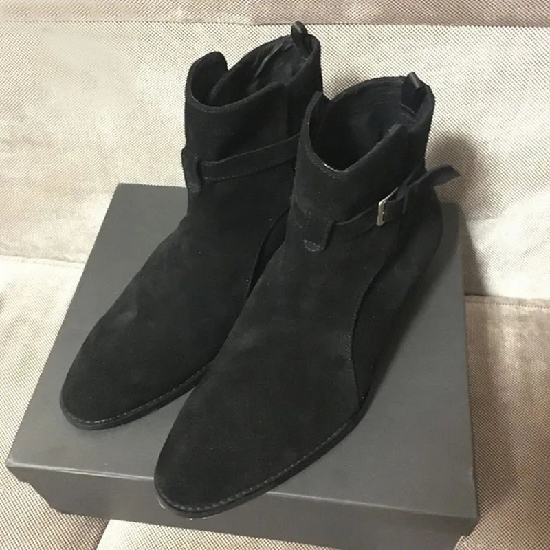 Handmade Vintage Classic Suede Black Genuine Leather Wyatt MID Wedge Boots Plus Size 46 Men Luxury Handmade Chelsea Stage Boots
Handmade Vintage Classic Suede Black Genuine Leather Wyatt MID Wedge Boots Plus Size 46 Men Luxury Handmade Chelsea Stage Boots