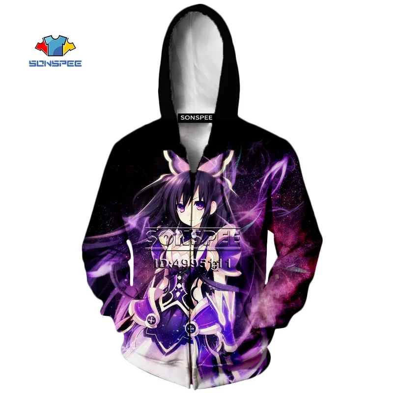 SONSPEE Kawaii Anime Girl Zipper Hoodies 3D Print Date A Live Yatogami Tohka Hoody Autumn Casual Harajuku Hip Hop Sweatshirt
SONSPEE Kawaii Anime Girl Zipper Hoodies 3D Print Date A Live Yatogami Tohka Hoody Autumn Casual Harajuku Hip Hop Sweatshirt