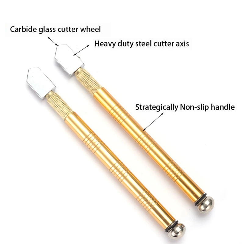 10Pcs Golden Glass Cutter Set Pencil Steel Straight Head Glass Cutter & 1x Yellow Shackle Heavy-Duty Traction Belt
10Pcs Golden Glass Cutter Set Pencil Steel Straight Head Glass Cutter & 1x Yellow Shackle Heavy-Duty Traction Belt
