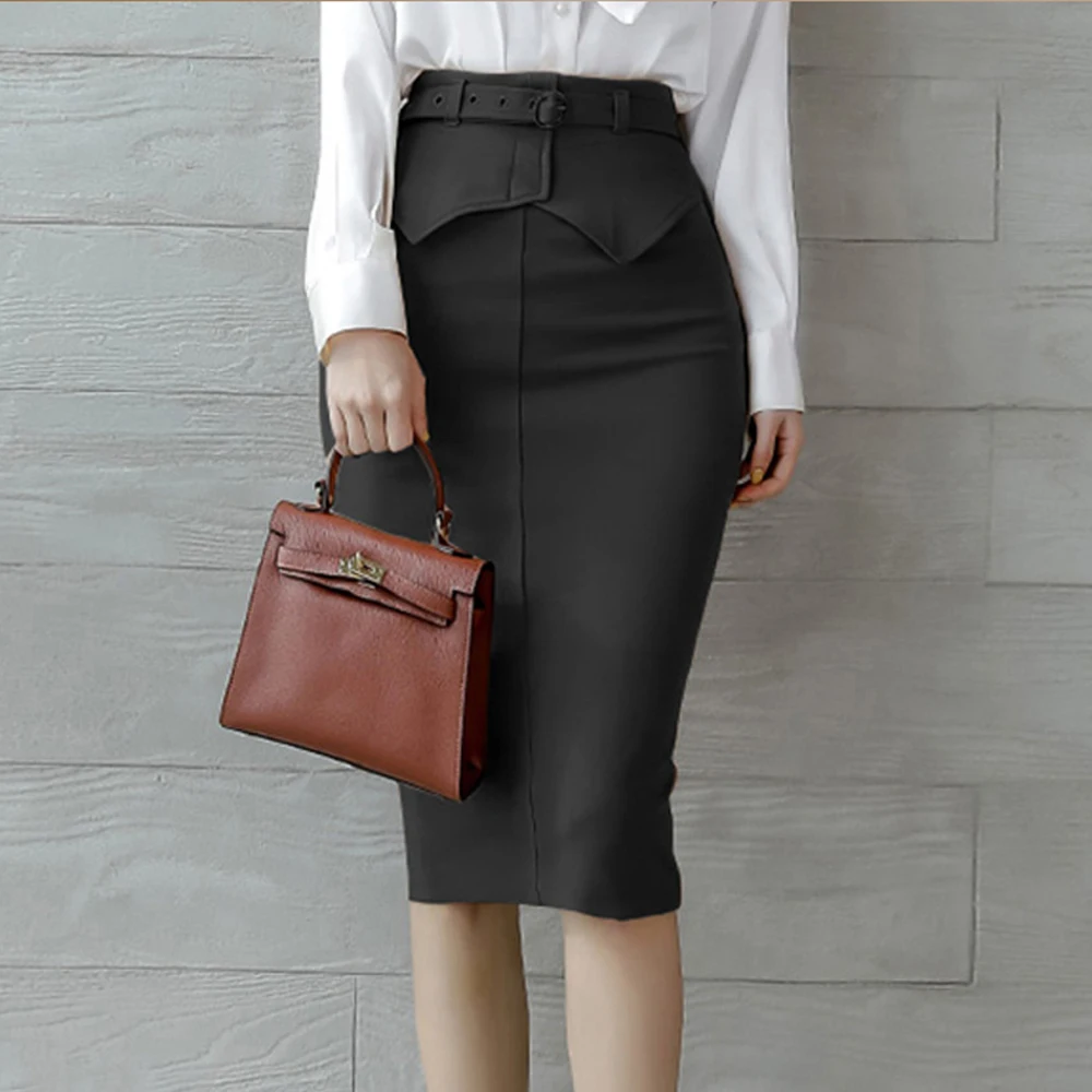 2021 New Korea Fashion Office Lady High Waist Pencil Skirts For Women Elegant Casual Bodycon Package Hip Skirt With Sashes 
2021 New Korea Fashion Office Lady High Waist Pencil Skirts For Women Elegant Casual Bodycon Package Hip Skirt With Sashes