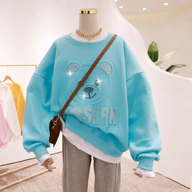 Cute 3D Cartoon Graphic Sweatshirts for Students 2021 Women Cotton Rhinestone Casual Jumpers Pullovers
Cute 3D Cartoon Graphic Sweatshirts for Students 2021 Women Cotton Rhinestone Casual Jumpers Pullovers