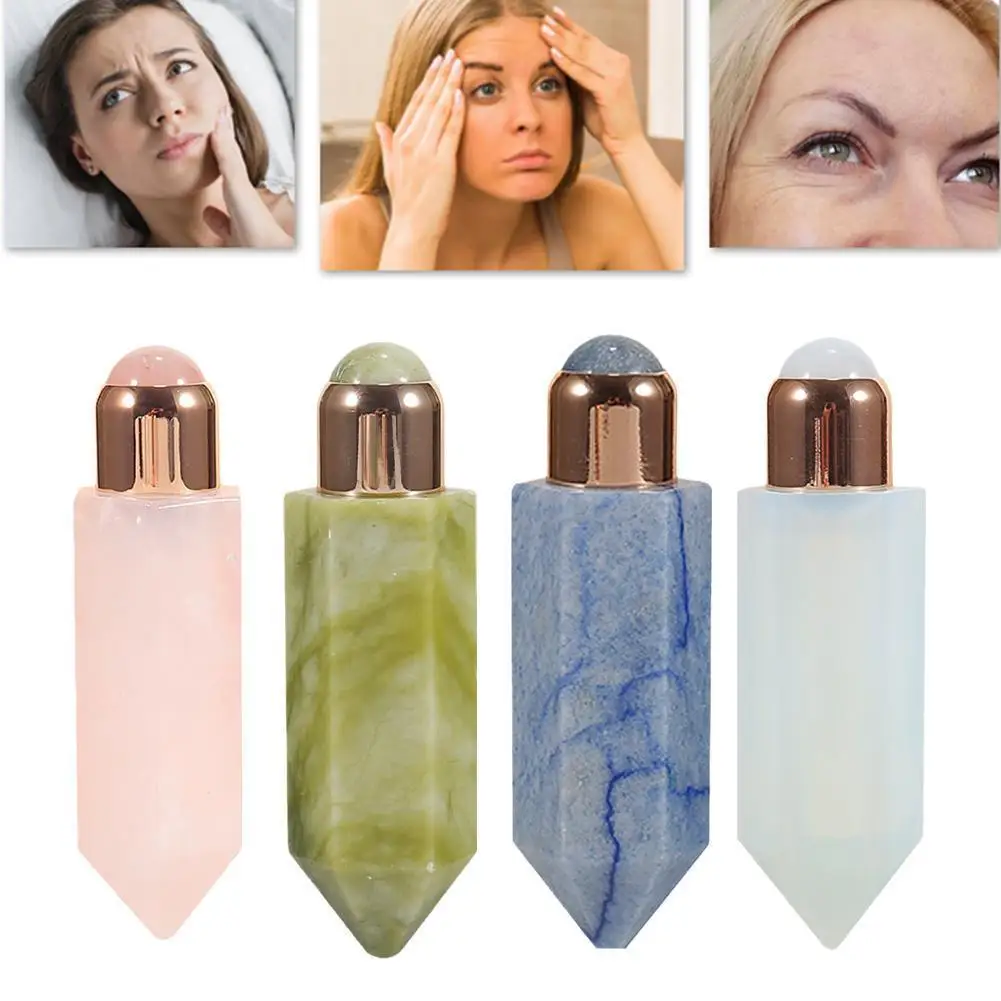 4 In 1 Face Spa Massager Natural Jade Roller Massage With Crystal Column Face Scraping Essential Oil Bottle Gua Sha Massage Tool
4 In 1 Face Spa Massager Natural Jade Roller Massage With Crystal Column Face Scraping Essential Oil Bottle Gua Sha Massage Tool