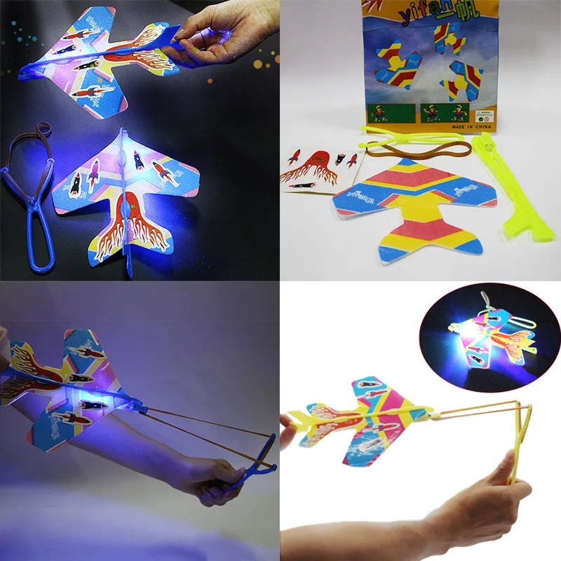 DIY флэш-эжектор циклотрон светильник самолет Рогатка для детей подарок игрушки