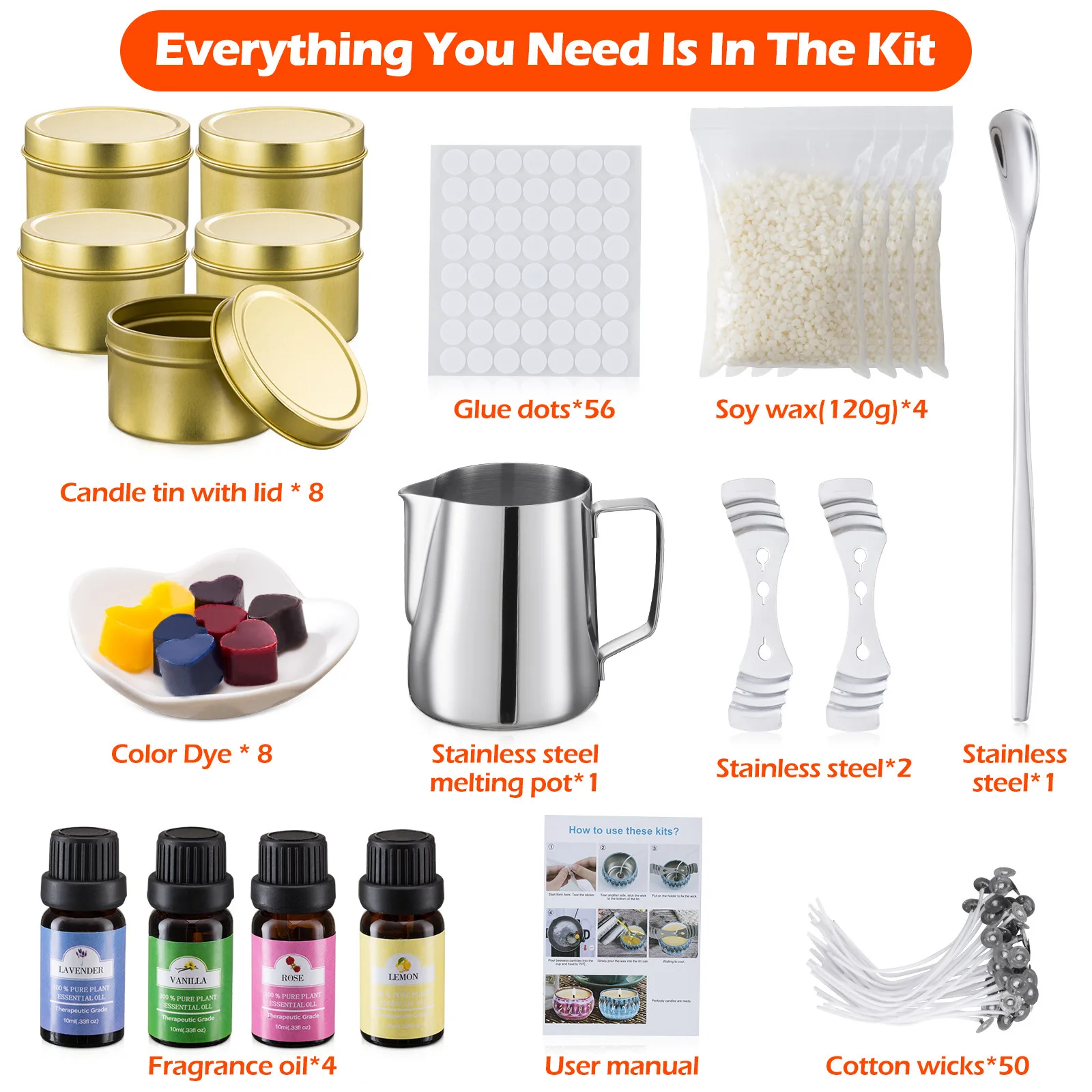 Candle Making Kit Stainless Steel Pouring Pot No Burn Handle Arts And Craft Supplies For Adults Large Melting Cup Cotton Wicks
Candle Making Kit Stainless Steel Pouring Pot No Burn Handle Arts And Craft Supplies For Adults Large Melting Cup Cotton Wicks