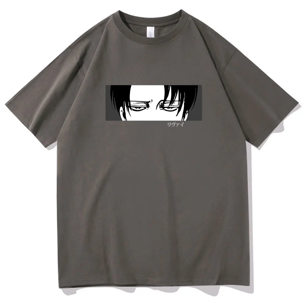 Harajuku Anime Attack on Titan Short Sleeve Tops Levi Ackerman Eyes Print T-shirt Spring Summer Men Women Fashion Loose Tshirt 
Harajuku Anime Attack on Titan Short Sleeve Tops Levi Ackerman Eyes Print T-shirt Spring Summer Men Women Fashion Loose Tshirt