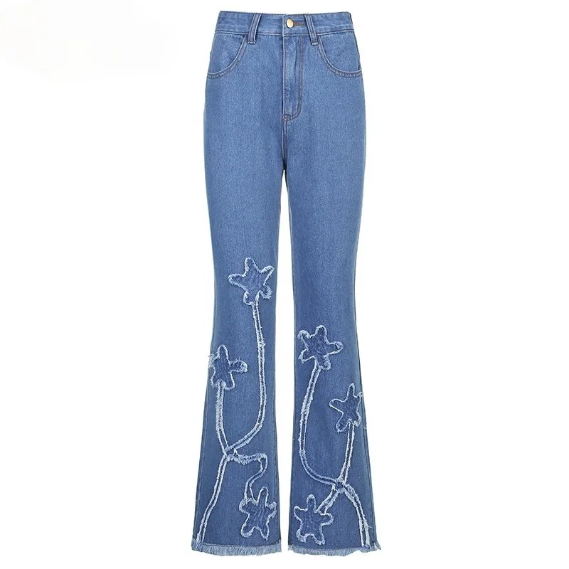 Wide Leg Denim Pants Female Casual Flare Pants Summer Women Print High Waist Blue Jeans Pants Streetwear Trousers Female 2021
Wide Leg Denim Pants Female Casual Flare Pants Summer Women Print High Waist Blue Jeans Pants Streetwear Trousers Female 2021