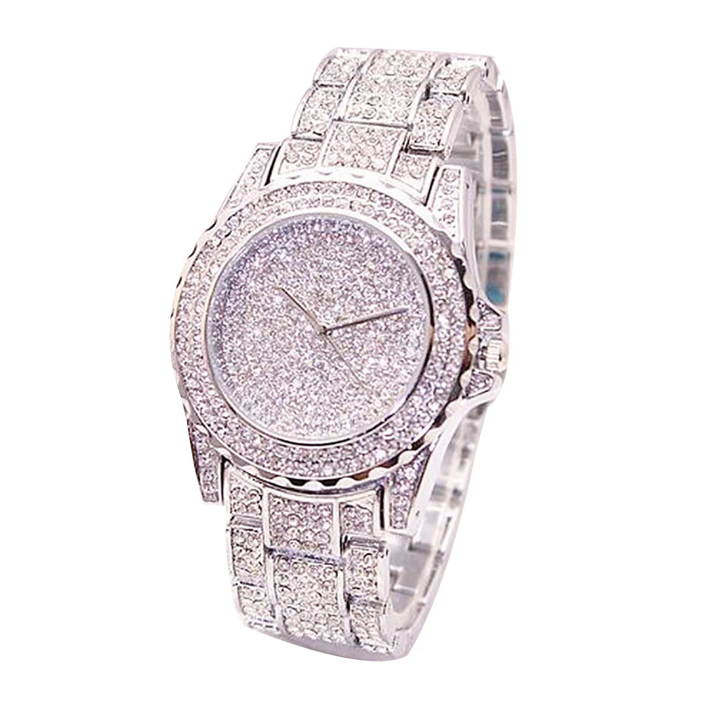 Женские часы модные блестящие Звездные алмазные Роскошные аналоговые кварцевые