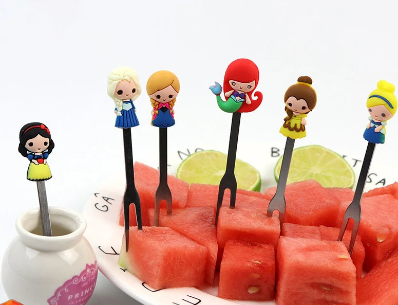 6pcs/Set Cute Cartoon Disney Princess Snow White Mermaid Stainless Steel Dessert Fruit Forks Set Mini Salad Fruit Fork Flatware
6pcs/Set Cute Cartoon Disney Princess Snow White Mermaid Stainless Steel Dessert Fruit Forks Set Mini Salad Fruit Fork Flatware