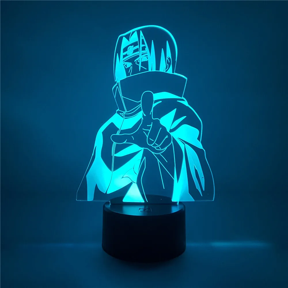 Аниме фигурки Наруто Учиха Итачи ночсветильник 3D Светодиодная акриловая лампа
