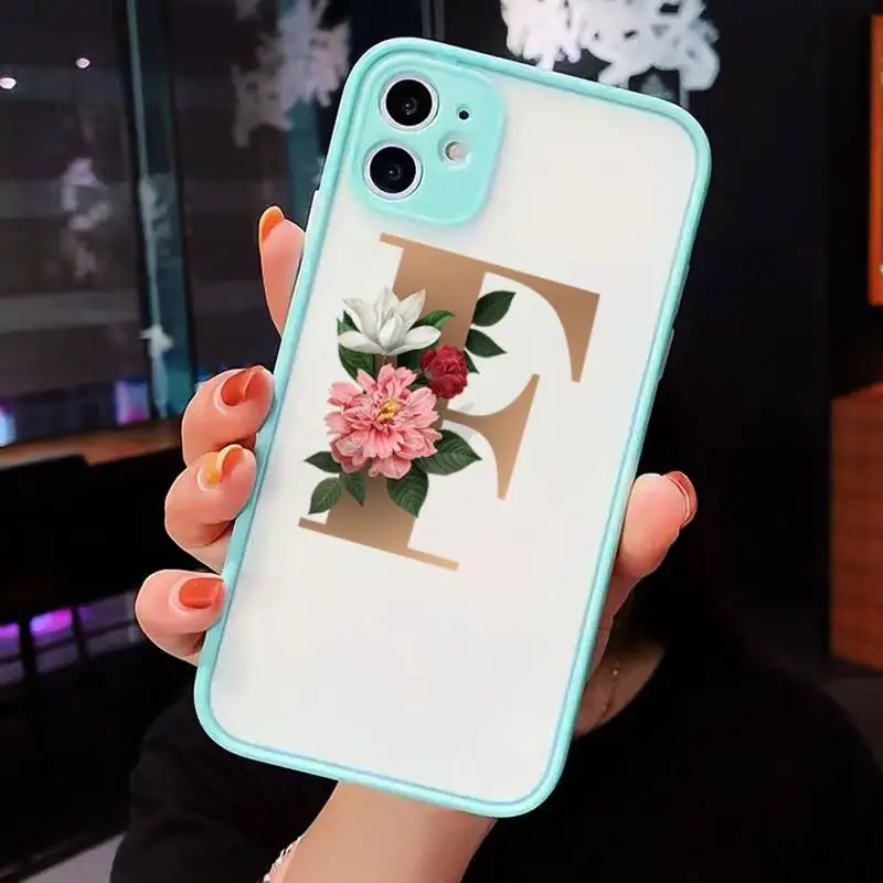 26 English letter flower Phone Cases matte transparent For iphone 7 8 11 12 plus mini x xs xr pro max cover 
26 English letter flower Phone Cases matte transparent For iphone 7 8 11 12 plus mini x xs xr pro max cover