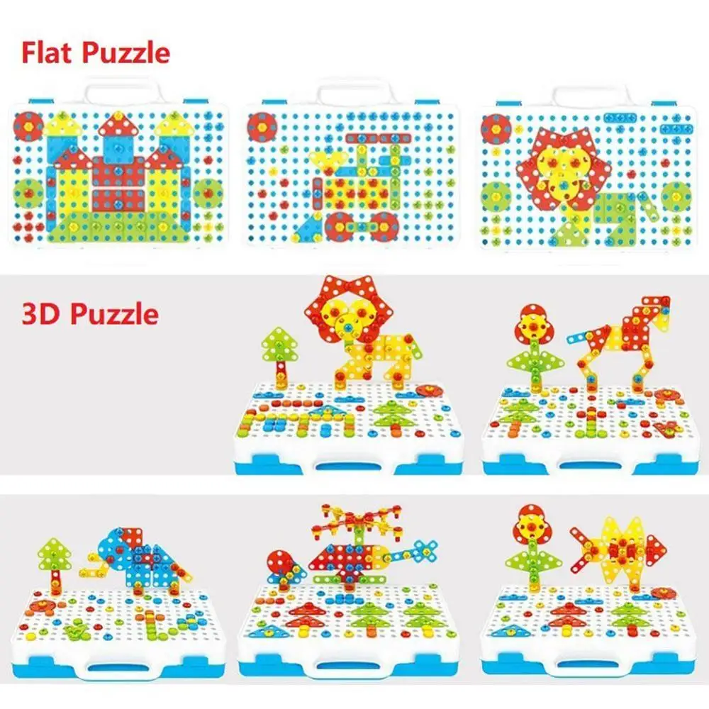 Drilling Screw 3D Creative Mosaic Puzzle Toys For Children Building Bricks Toys Kids DIY Electric Drill Set Boys Educational Toy
Drilling Screw 3D Creative Mosaic Puzzle Toys For Children Building Bricks Toys Kids DIY Electric Drill Set Boys Educational Toy