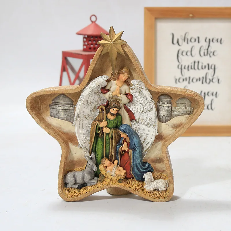 Christian 15-24CM Resin Jesus Nativity Manger Pentagram Decorations For Friend Family Gifts
Christian 15-24CM Resin Jesus Nativity Manger Pentagram Decorations For Friend Family Gifts
