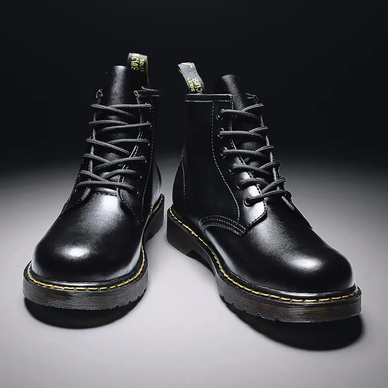 Мужские осенние ботинки Martens, модные рабочие черные кожаные ботинки с высоким берцем для пар
Мужские осенние ботинки Martens, модные рабочие черные кожаные ботинки с высоким берцем для пар
