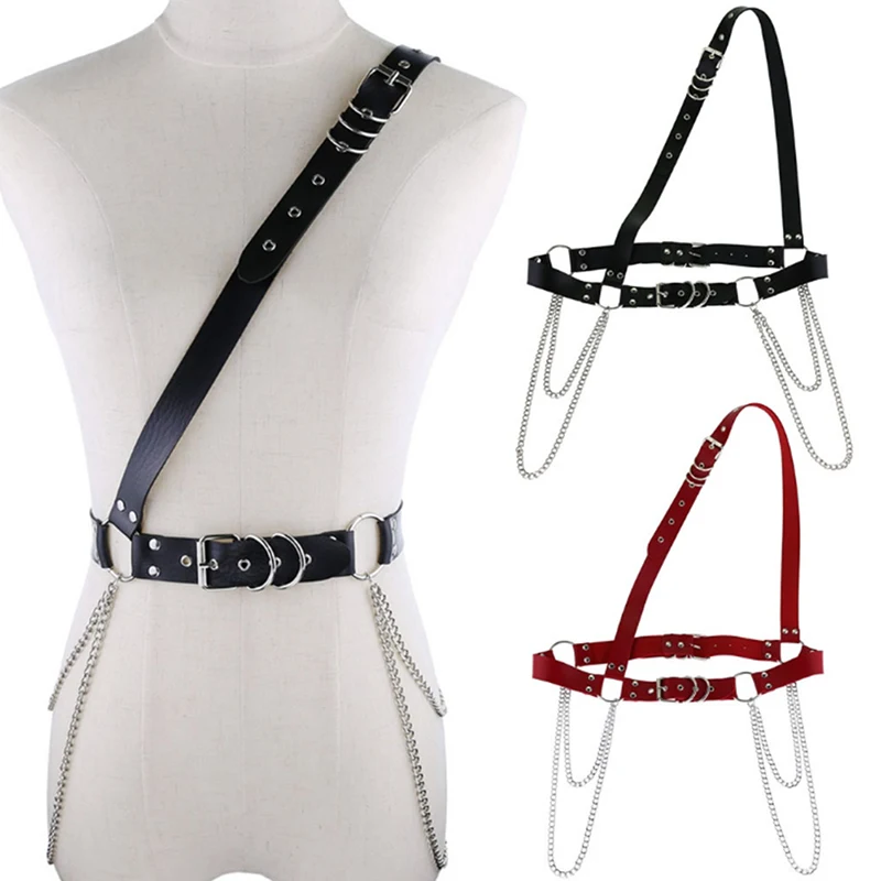 Leather Harness Sexy Chest Sculpting Body Waist Belt Punk Gothic Sexy Bra Body Bandage PU Leather Waist Belts Fashion
Leather Harness Sexy Chest Sculpting Body Waist Belt Punk Gothic Sexy Bra Body Bandage PU Leather Waist Belts Fashion