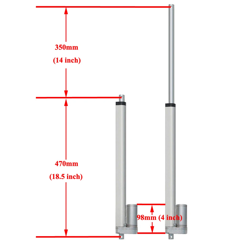 330 Н 350 фунта сверхмощный постоянный ток 12 В мм/14 дюймов линейный актуатор хода