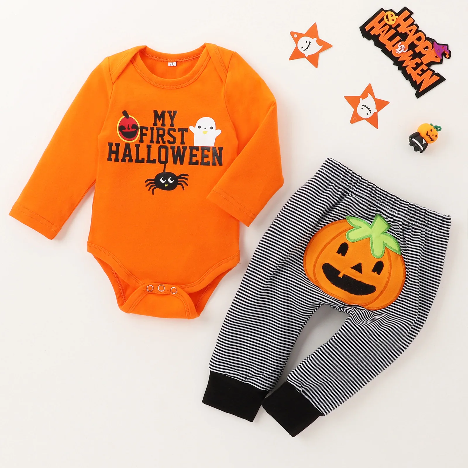 TELOTUNY, одежда для маленьких мальчиков, комплект из 2 предметов, комбинезон с длинным рукавом и надписью на Хэллоуин, боди + штаны с принтом в ви...
TELOTUNY, одежда для маленьких мальчиков, комплект из 2 предметов, комбинезон с длинным рукавом и надписью на Хэллоуин, боди + штаны с принтом в ви...