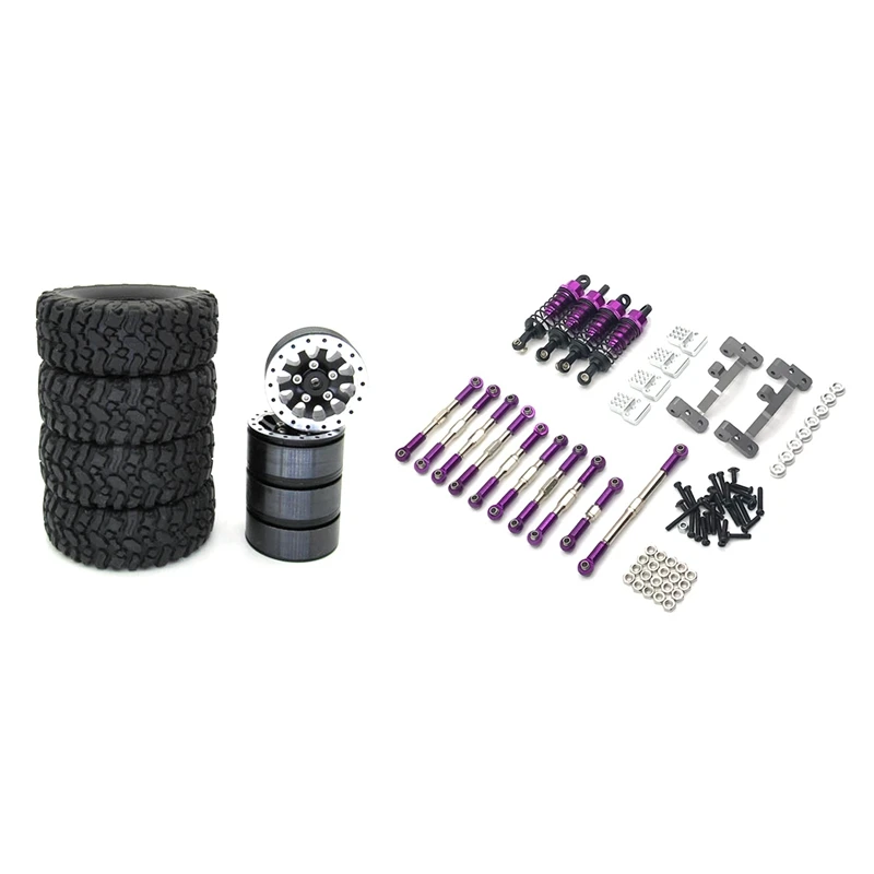 Steering Link Rod Pull Rod Mount Seat Shock Absorber Set Purple & Metal Wheel Rim Hub with Rubber Tire Tyre for WPL C24
Steering Link Rod Pull Rod Mount Seat Shock Absorber Set Purple & Metal Wheel Rim Hub with Rubber Tire Tyre for WPL C24