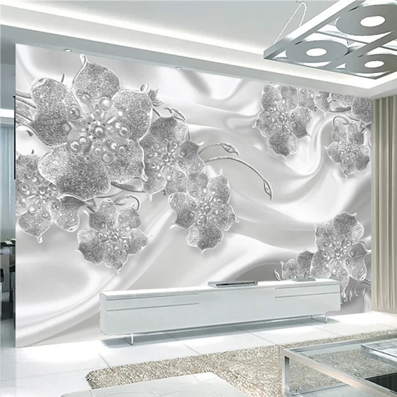 Настенные росписи на заказ 3D стерео украшения цветы шелковые обои для гостиной