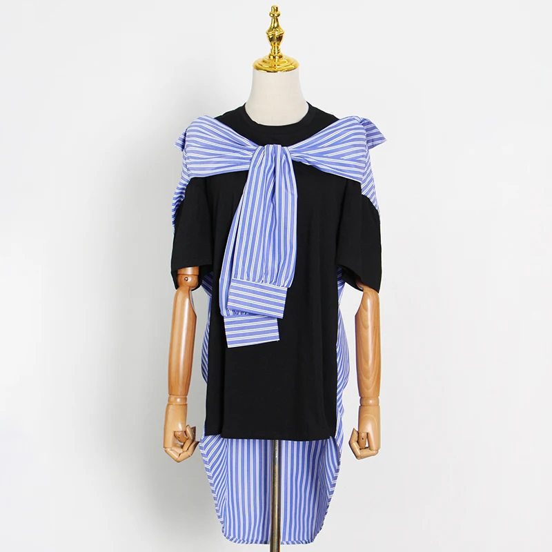 GALCAUR Straight Patchwork Striped Shirt For Women O Neck Short Sleeve Loose Hit Color Blouses Female 2021 New Clothing Fashion
GALCAUR Straight Patchwork Striped Shirt For Women O Neck Short Sleeve Loose Hit Color Blouses Female 2021 New Clothing Fashion