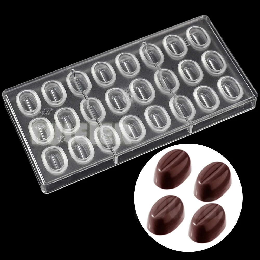 

Diy Coffee Beans Shape Polycarbonate Chocolate Mould Confectionery Tools For Candy Making Cake BonBon Sweets Baking Mold