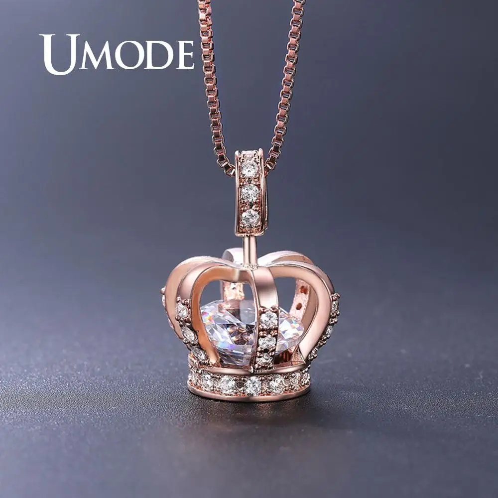 UMODE Rose Gold Crown Pendants Necklaces for Women Clear AAA+ CZ Necklace Luxury Bridal Wedding Jewelry Girls Party Gift UN0317
UMODE Rose Gold Crown Pendants Necklaces for Women Clear AAA+ CZ Necklace Luxury Bridal Wedding Jewelry Girls Party Gift UN0317