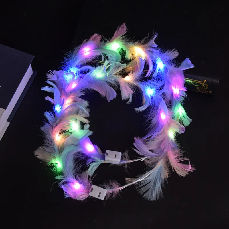 2022 LED Glow Headband Flashing Blinking Angel Goose Feather Happy New Year Wreath Wedding Christmas Party Decoration Favors
2022 LED Glow Headband Flashing Blinking Angel Goose Feather Happy New Year Wreath Wedding Christmas Party Decoration Favors