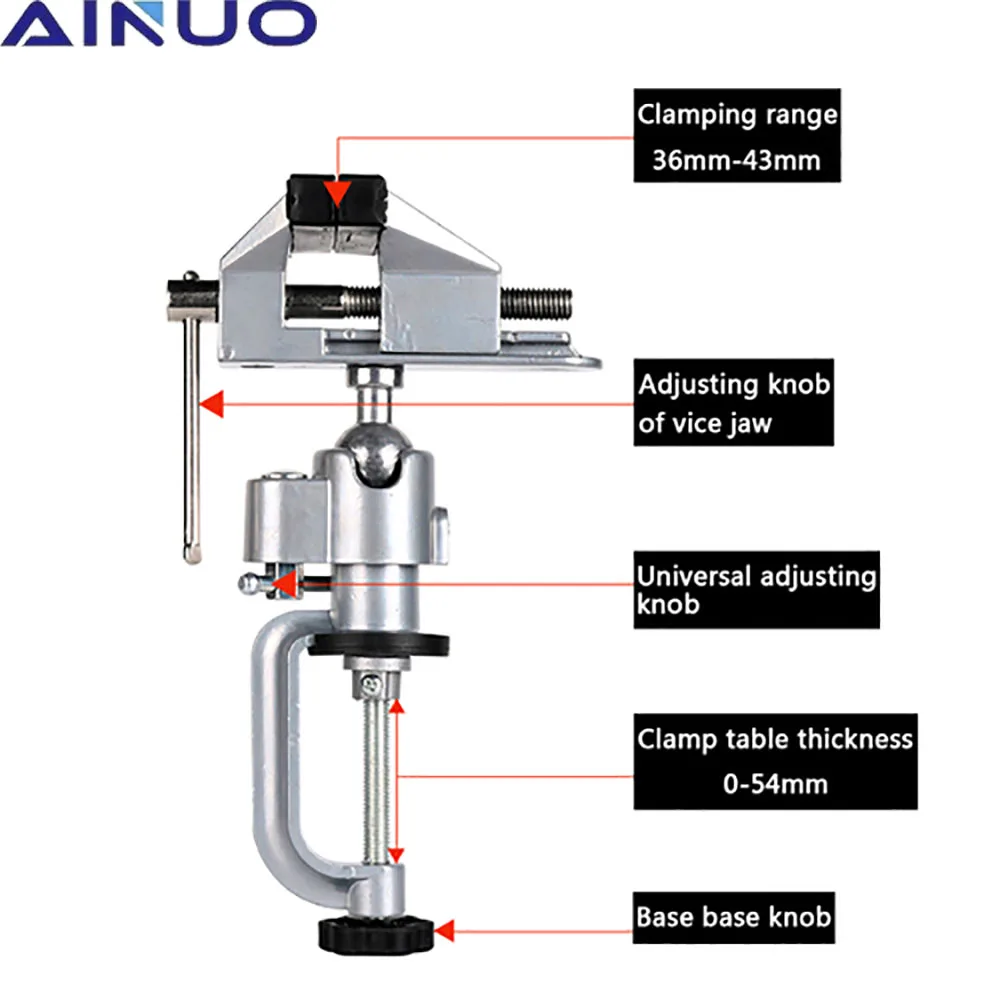 3 размера вращающиеся на 360 градусов настольные тиски многофункциональные
