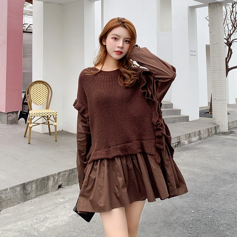 Women Knitted Sweater Large Size Fake Two Pullover Harajuku Japanese Fashion Pull 2021 Loose Long Sleeve Knitwear Female Clothes
Women Knitted Sweater Large Size Fake Two Pullover Harajuku Japanese Fashion Pull 2021 Loose Long Sleeve Knitwear Female Clothes