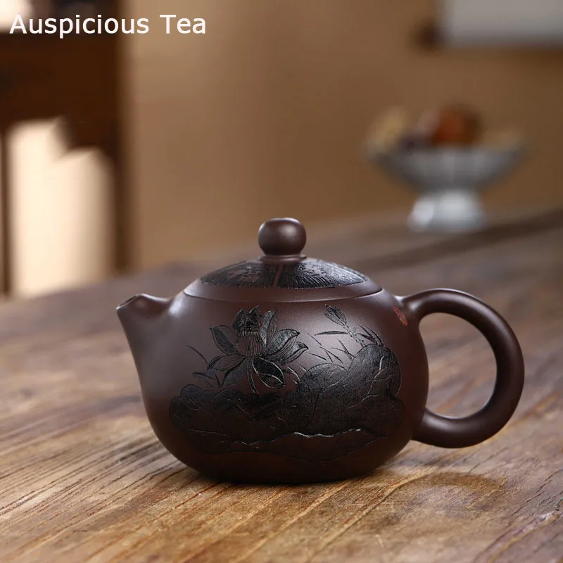 

300ml Boutique Yixing Raw Ore Old Purple Clay Handmade Teapot Household Kung Fu Tea Set Tea Ceremony Drinkware Customized Gifts