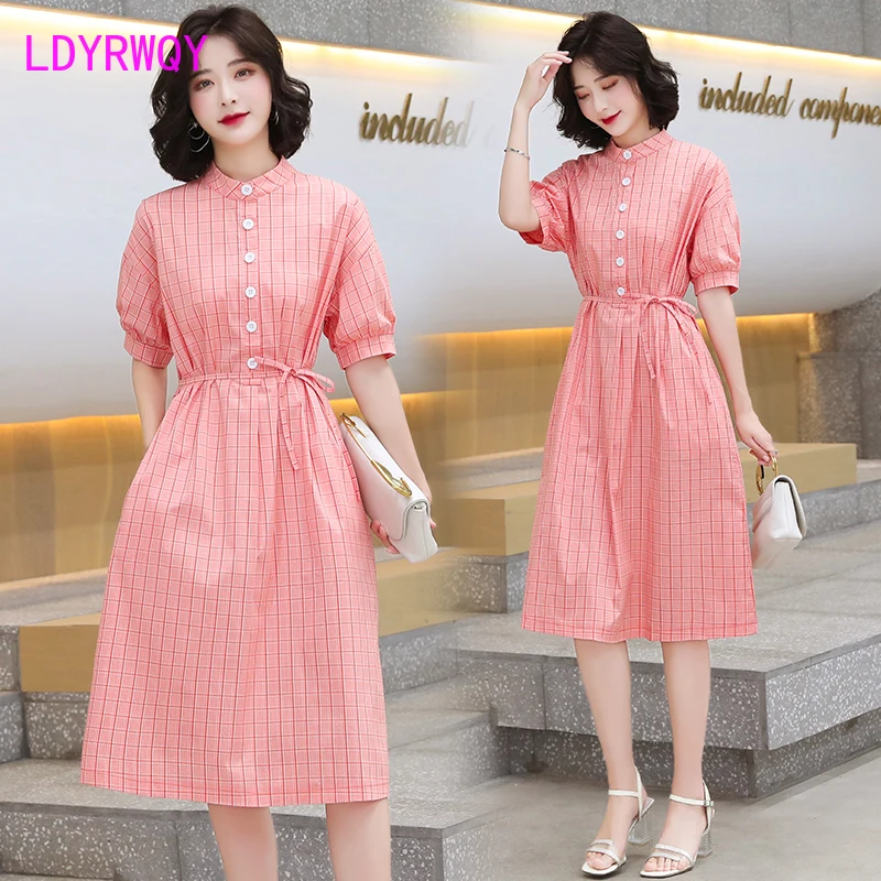 LDYRWQY 2021 new ladies summer French plaid self-cultivation fashion temperament ladies single-breasted orange pink dress
LDYRWQY 2021 new ladies summer French plaid self-cultivation fashion temperament ladies single-breasted orange pink dress