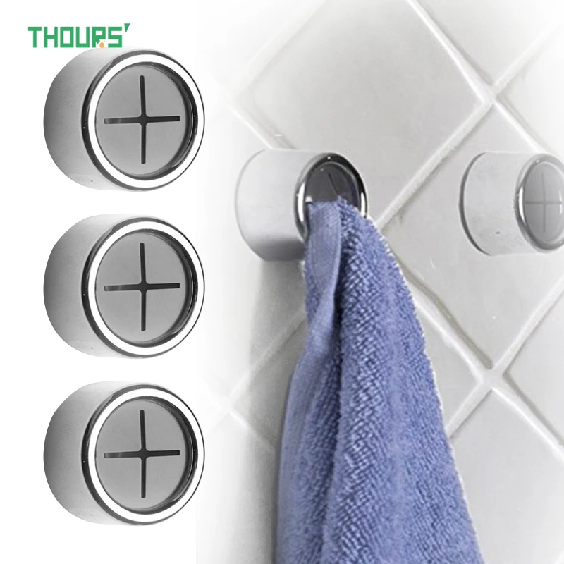 Thours 1pc Round Towel Holder Kitchen Self-adhesive Towel Hooks Bathroom Wall Mount Shower Towel Storage Hook Kitchen Organizer
Thours 1pc Round Towel Holder Kitchen Self-adhesive Towel Hooks Bathroom Wall Mount Shower Towel Storage Hook Kitchen Organizer