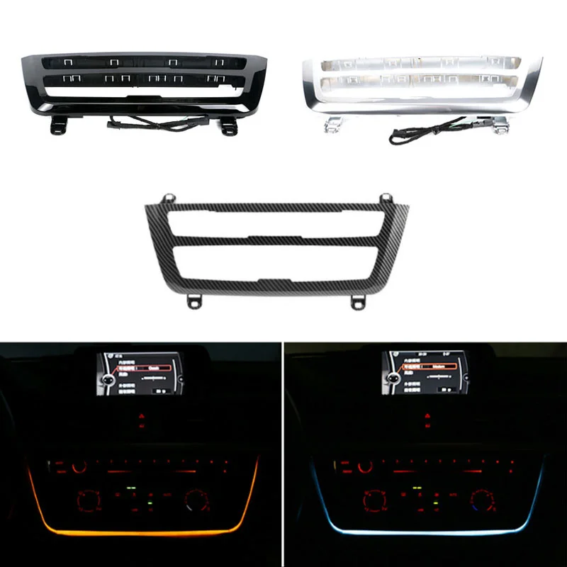 Center console panel LED radio decoration, AC lights with blue and orange, environment lights for BMW series 3 and 4, F30, LCI
Center console panel LED radio decoration, AC lights with blue and orange, environment lights for BMW series 3 and 4, F30, LCI