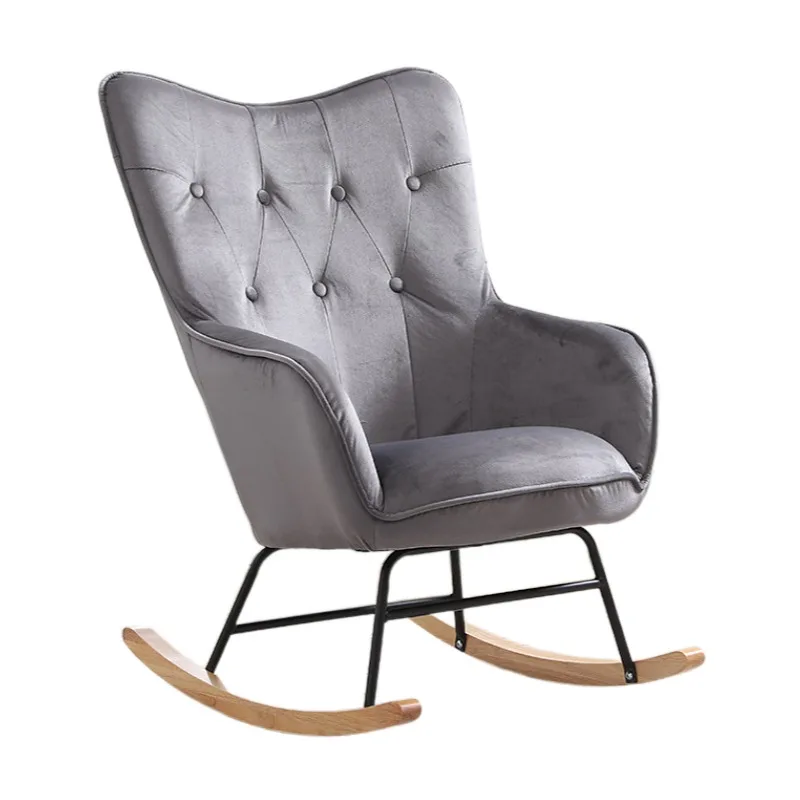 Кресло-качалка в скандинавском стиле одно кресло-качалка с оттоманкой для