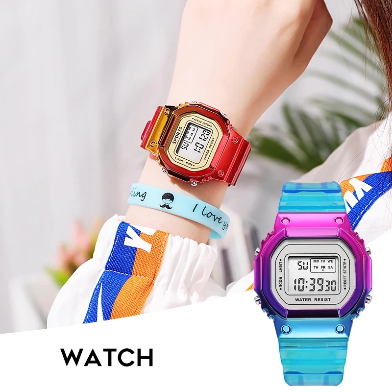 Colorful Square Dial Digital Watch Luminous Stylish Multifunctional Fashion Electronic Watch For Student Kids XIN-Shipping
Colorful Square Dial Digital Watch Luminous Stylish Multifunctional Fashion Electronic Watch For Student Kids XIN-Shipping