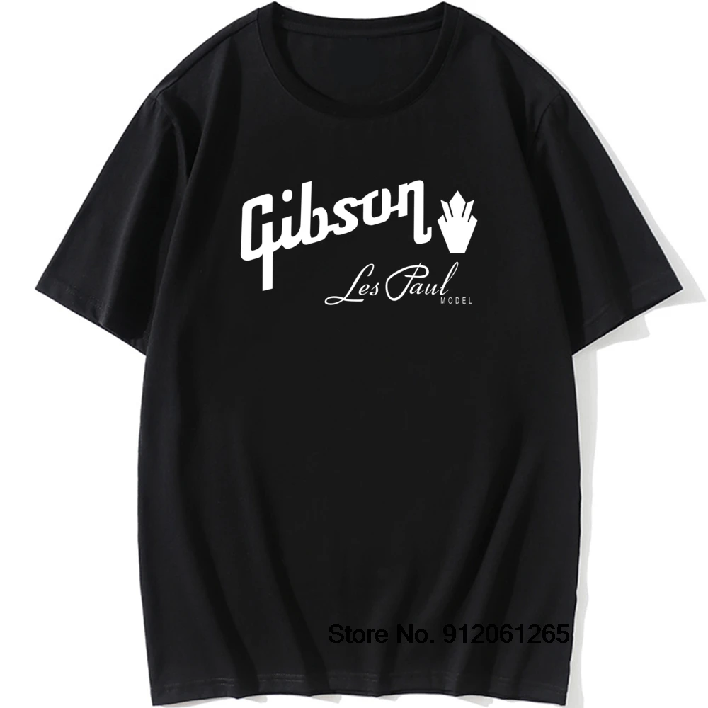 Футболка Gibson Les Paul мужская с принтом гитары тенниска из 100% хлопка круглым вырезом