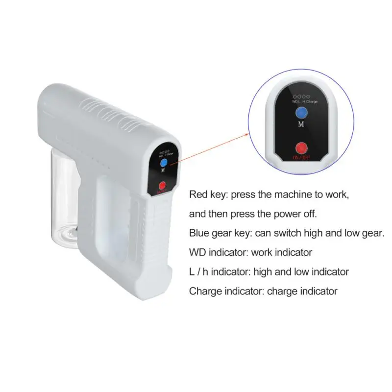 Wireless 300ml Disinfection Spray Gun Blue Light Nano Atomization Disinfection Gun Handheld Sprayer Nano Disinfection Gun
Wireless 300ml Disinfection Spray Gun Blue Light Nano Atomization Disinfection Gun Handheld Sprayer Nano Disinfection Gun