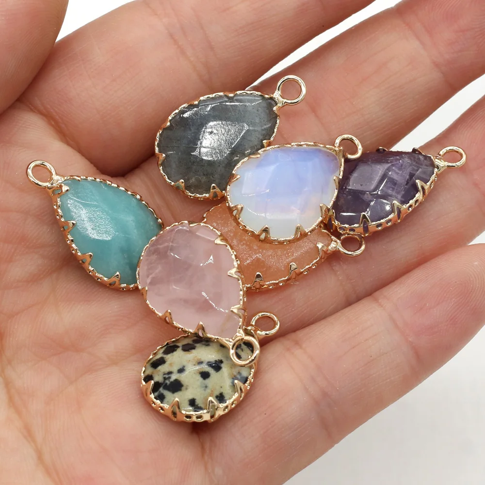 2 PCS Natural Stone Pendant Copper Wrapped Droplet Faceted Amethyst Agate Flash Labradorite Natural Stone Pendant Jewelry Making
2 PCS Natural Stone Pendant Copper Wrapped Droplet Faceted Amethyst Agate Flash Labradorite Natural Stone Pendant Jewelry Making