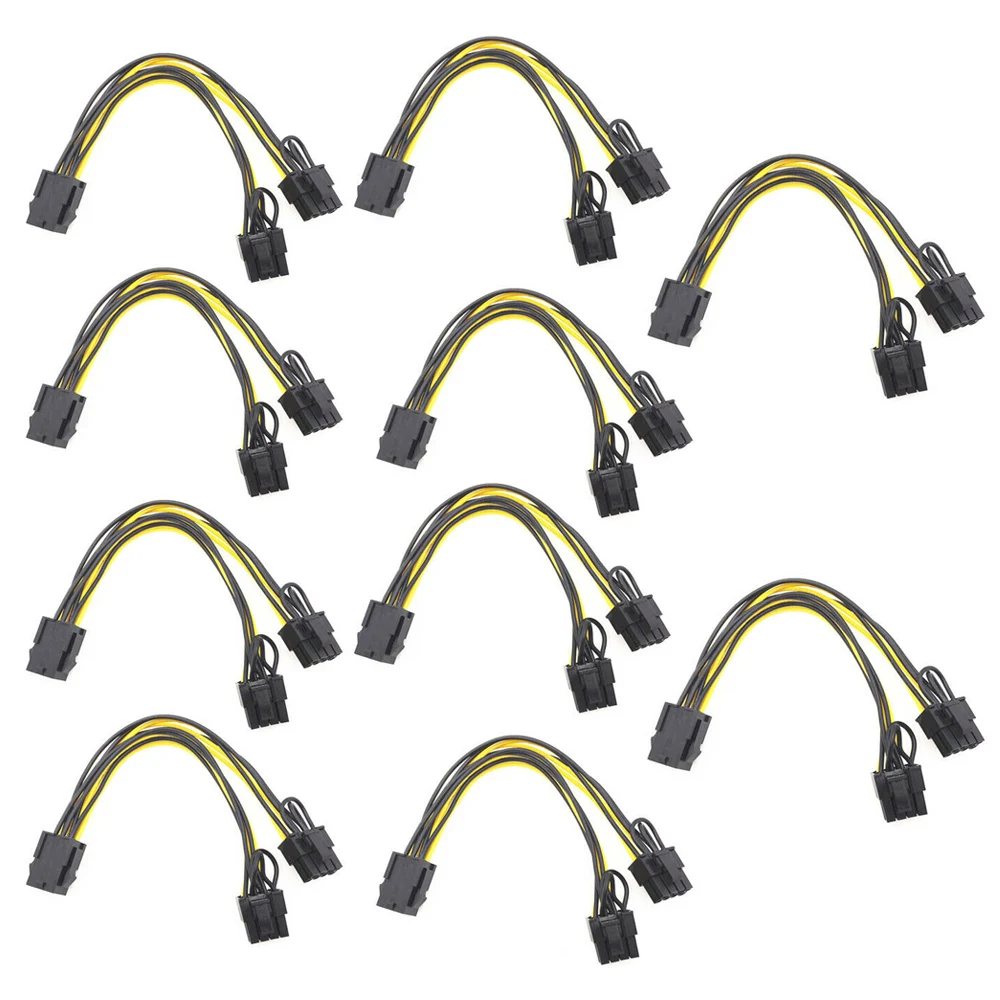 10pcs PCI-E 6-pin to Dual 6+2-pin Power Splitter Cable Graphics Card 6Pin to Dual 8Pin PCIE PCI Express Power Cable 20cm / 50cm
10pcs PCI-E 6-pin to Dual 6+2-pin Power Splitter Cable Graphics Card 6Pin to Dual 8Pin PCIE PCI Express Power Cable 20cm / 50cm