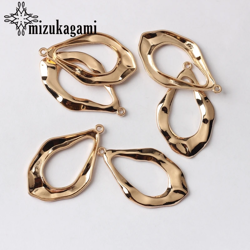 6pcs/lot 26*43mm Zinc Alloy Golden Water Drop Pendant Charms For DIY Fashion Necklace Jewelry Earrings Accessories | Украшения и