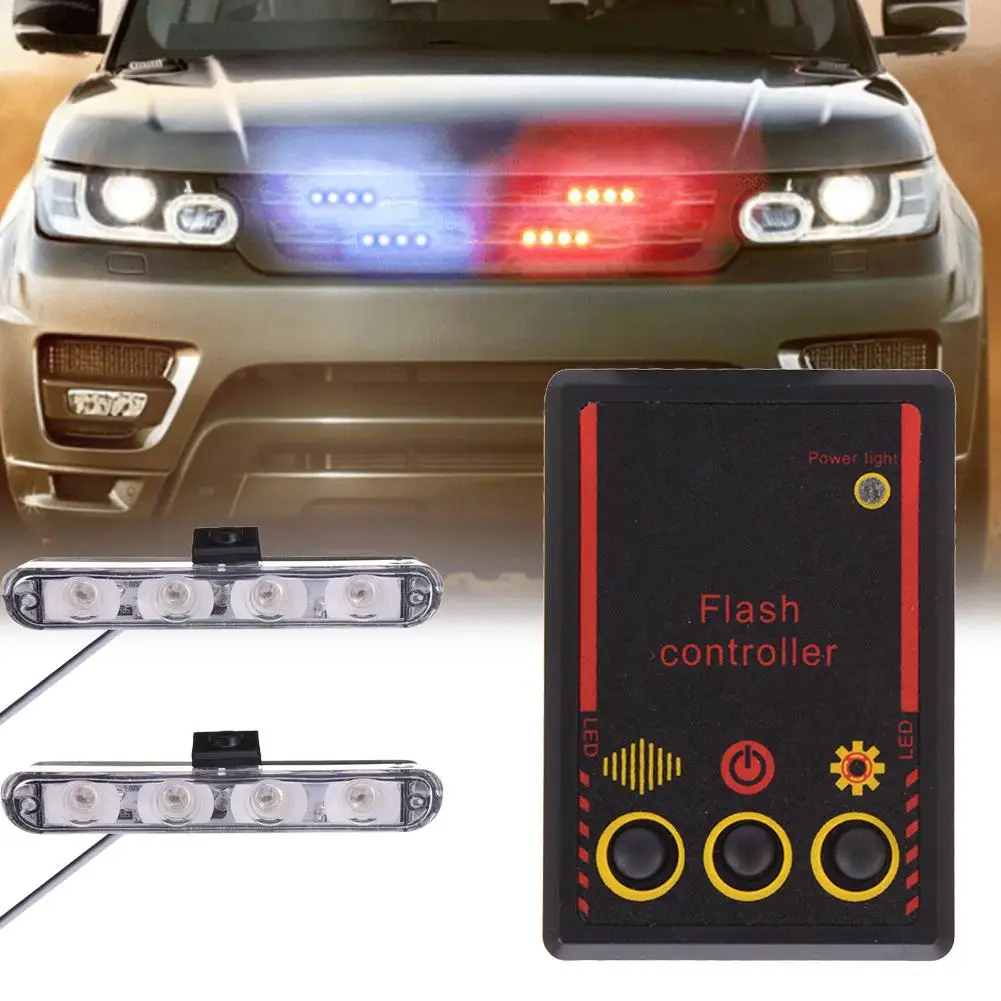 4 LED Led Police Flash Light Alarming Light 12V 8W Car Multimode Dazzling In Line Control Car Accessories Decoration Lights Part
4 LED Led Police Flash Light Alarming Light 12V 8W Car Multimode Dazzling In Line Control Car Accessories Decoration Lights Part